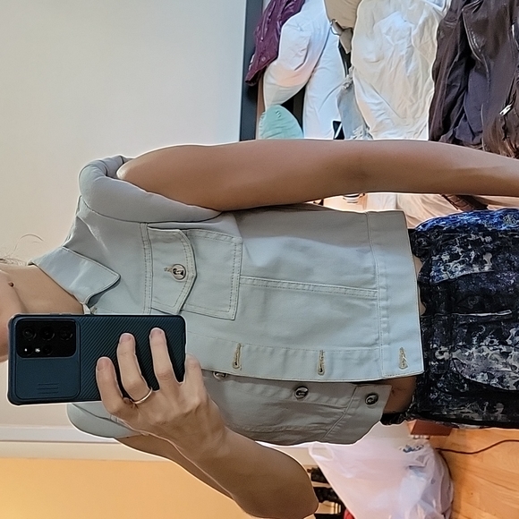 Stolen girlfriends club padded light denim vest size 8 - Picture 8 of 12